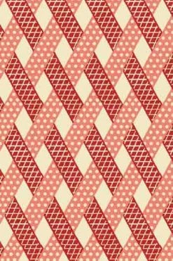 Tissu Coton Au Mètre Damas Croisillons Rouges