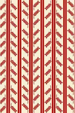 Tissu Coton Au Mètre Damas épis Rouges