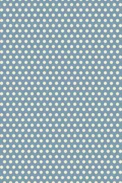 Tissu Coton Au Mètre Damas Pois Bleus