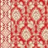 Tissu Coton Au Mètre Damas Rouge