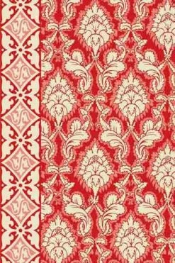 Tissu Coton Au Mètre Damas Rouge