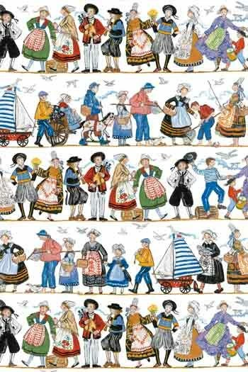 Tissu Coton Au Mètre Farandole Bretonne 1 Tissu Coton Au Mètre Farandole Bretonne