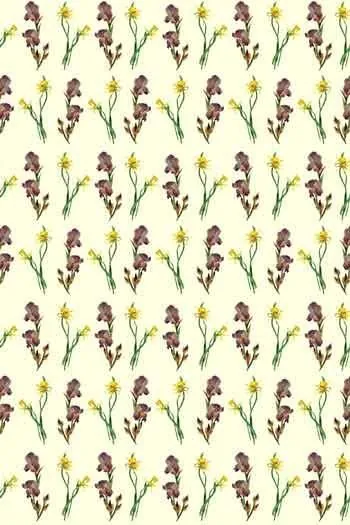 Tissu Coton Au Mètre Iris Et Narcisses 1 Tissu Coton Au Mètre Iris Et Narcisses