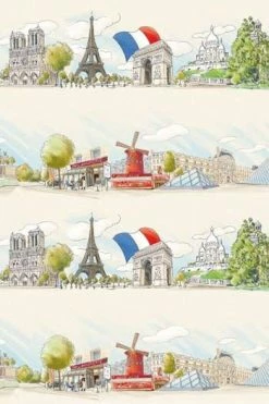 Tissu Coton Au Mètre Paris Et La Tour Eiffel