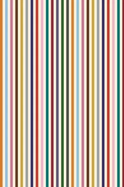 Tissu Coton Au Mètre Rayures Multicolores