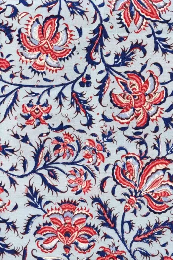 Tissu Indienne Au Mètre Fond Bleu Ciel N°12 1 Tissu Indienne Au Mètre Fond Bleu Ciel N°12