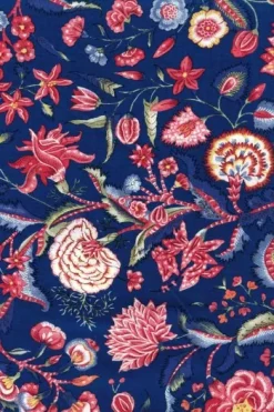 Tissu Indienne Au Mètre Fond Bleu Marine N°03