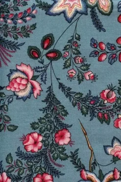 Tissu Indienne Au Mètre Fond Bleu N°41