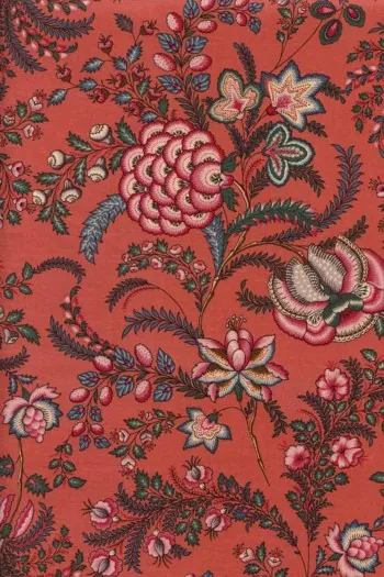Tissu Indienne Au Mètre Fond Corail N°40 1 Tissu Indienne Au Mètre Fond Corail N°40