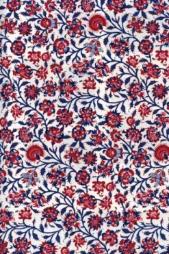 Tissu Indienne Au Mètre Fond Crème N°09