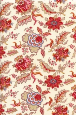 Tissu Indienne Au Mètre Fond Crème N°15