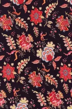 Tissu Indienne Au Mètre Fond Noir N°19