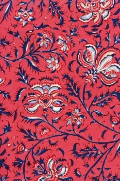 Tissu Indienne Au Mètre Fond Rose Foncé N°11