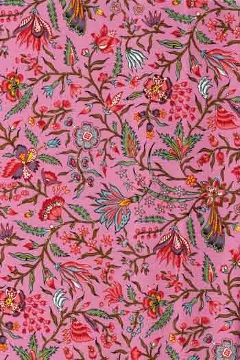 Tissu Indienne Au Mètre Fond Rose Vif N°71 1 Tissu Indienne Au Mètre Fond Rose Vif N°71