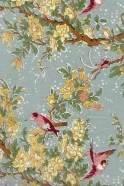 Tissu Indienne Au Mètre Fond Vert De Gris N°77