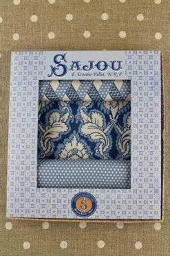 Tissus Coton Damas Bleu Et Fils Boîte Cadeau 9 Tissus Coton Damas Bleu Et Fils Boîte Cadeau -artisanat Soldes Magasin tissus coton damas bleu et fils boite cadeau 3