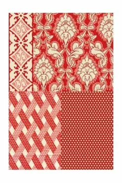 Toile Cirée Damas Pois Rouges - Coupon -artisanat Soldes Magasin toile ciree damas pois rouges coupon 1