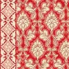 Toile Cirée Damas Rouge En Coupon