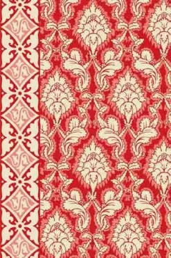 Toile Cirée Damas Rouge En Coupon