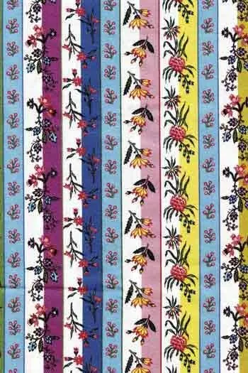 Toile Cirée Rayures Et Fleurs - Coupon 1 Toile Cirée Rayures Et Fleurs - Coupon