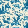 Toile Cirée Toile De Jouy Bleu - Coupon