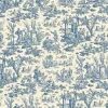 Toile Cirée Toile De Jouy Bleue Miniature - Coupon