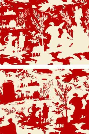 Toile Cirée Toile De Jouy Fond écru - Coupon 3 Toile Cirée Toile De Jouy Fond écru - Coupon – Image 3