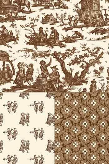 Toile Cirée Toile De Jouy Marron - Coupon 4 Toile Cirée Toile De Jouy Marron - Coupon – Image 4