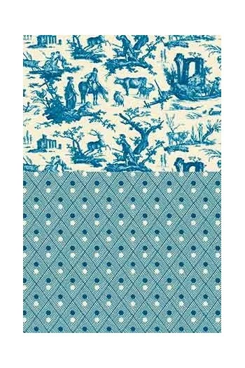 Toile De Jouy Au Mètre Plaisirs Campagne Bleu 1 3 Toile De Jouy Au Mètre Plaisirs Campagne Bleu 1 – Image 3