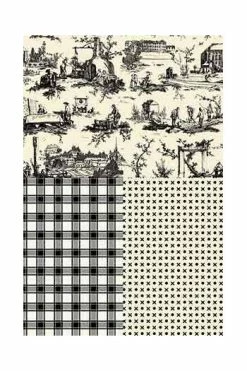 Toile De Jouy Noire Au Mètre Travaux -artisanat Soldes Magasin toile de jouy noire au metre travaux 1