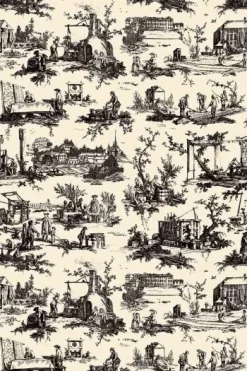 Toile De Jouy Noire Au Mètre Travaux