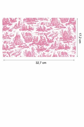 Toile De Jouy Rose Au Mètre Motif Miniature 2 Toile De Jouy Rose Au Mètre Motif Miniature – Image 2