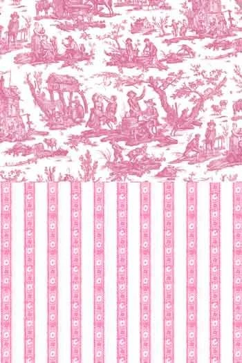 Toile De Jouy Rose Au Mètre Motif Miniature 3 Toile De Jouy Rose Au Mètre Motif Miniature – Image 3