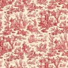 Toile De Jouy Rouge Au Mètre Motif Miniature