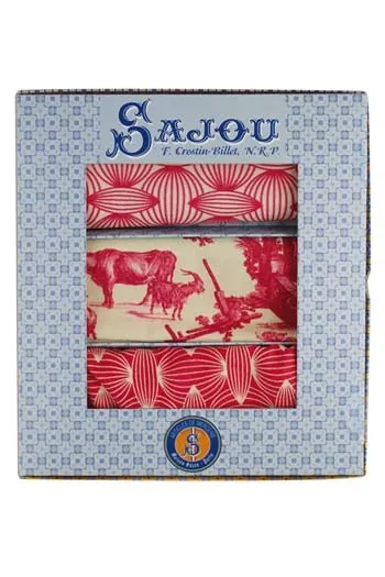 Toiles De Jouy Rose Vif 3 Coupons Boîte Cadeau 1 Toiles De Jouy Rose Vif 3 Coupons Boîte Cadeau