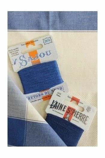 Torchon à Broder Coton Centre Toile Aïda - Bleu 3 Torchon à Broder Coton Centre Toile Aïda - Bleu – Image 3