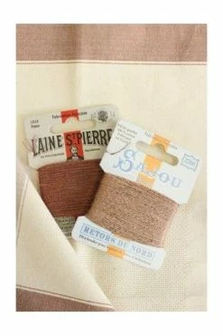 Torchon à Broder Coton Centre Toile Aïda - Marron -artisanat Soldes Magasin torchon a broder coton centre toile aida marron 1