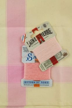 Torchon à Broder Coton Centre Toile Aïda - Rose -artisanat Soldes Magasin torchon a broder coton centre toile aida rose 2