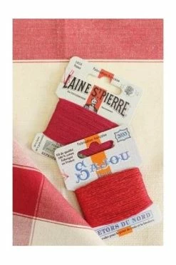 Torchon à Broder Coton Centre Toile Aïda - Rouge -artisanat Soldes Magasin torchon a broder coton centre toile aida rouge 1