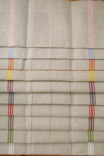 Torchon à Broder Lin Naturel Carreaux Blanc 3 Torchon à Broder Lin Naturel Carreaux Blanc – Image 3