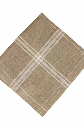 Torchon à Broder Lin Naturel Carreaux Blanc 1 Torchon à Broder Lin Naturel Carreaux Blanc