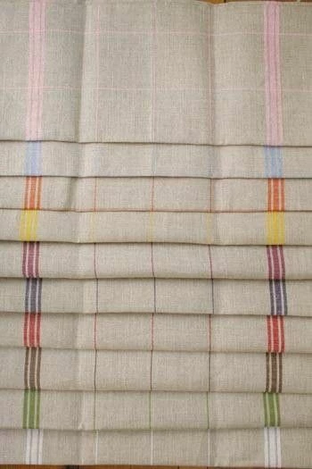 Torchon à Broder Lin Naturel Carreaux Jaune 3 Torchon à Broder Lin Naturel Carreaux Jaune – Image 3