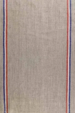Torchon Lin Rustique Bande Bleu Blanc Rouge
