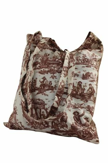 Tote Bag Toile De Jouy Abreuvoir Marron 1 Tote Bag Toile De Jouy Abreuvoir Marron