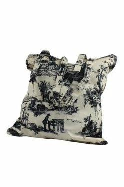 Tote Bag Toile De Jouy Travaux Noir