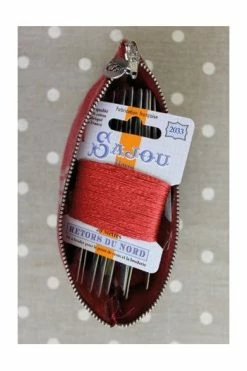 Trousse Lin Carreaux Naturel/rouge 9 Trousse Lin Carreaux Naturel/rouge -artisanat Soldes Magasin trousse lin carreaux naturel rouge 3